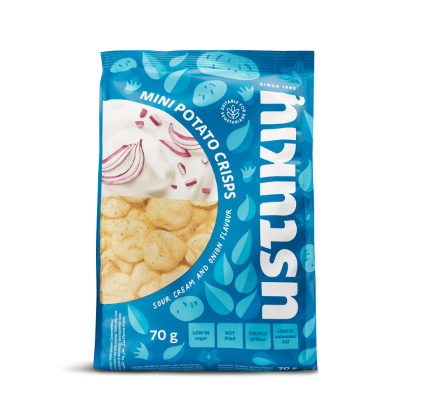 Mini bulvių trapučiai grietinės ir svogūnų skonio 70g (20 vnt.)
